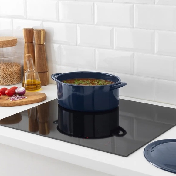 IKEA VARDAGEN Blue Enamel Pot 5.3 Qt Dutch Oven Casserole Dish Discontinued - Picture 7 of 14